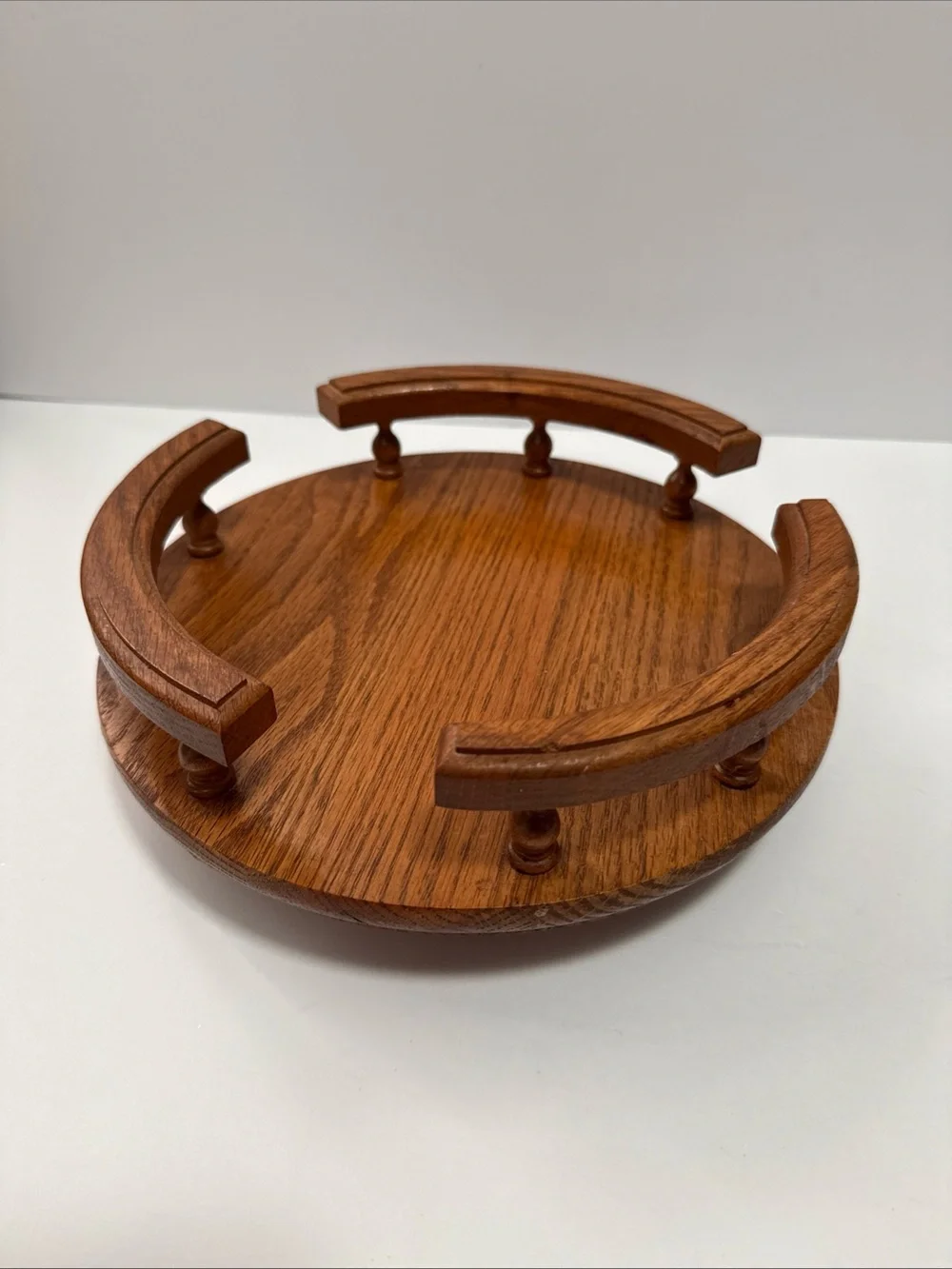 Wooden Round lazy Susan VTG cottage core